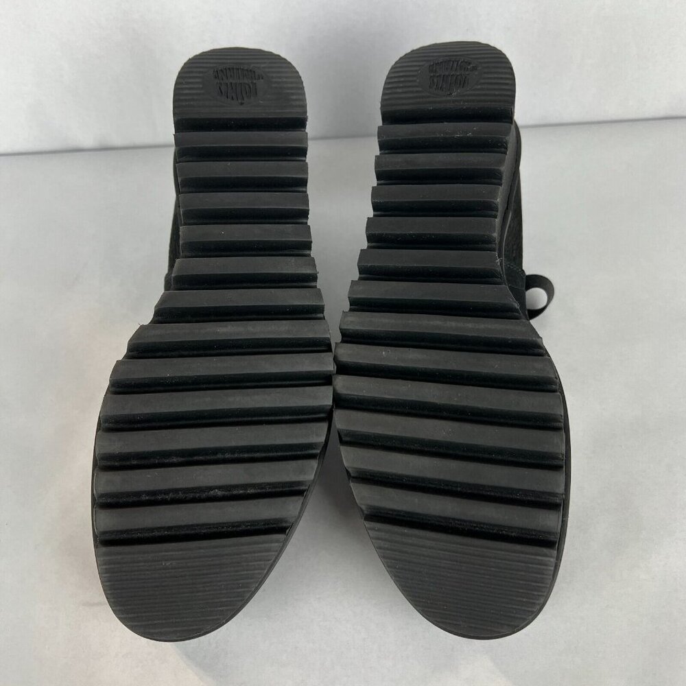 Loints Of Holland Maryjane Shoes Womens 41 9.5 10 Black Wedge Pebbled Leather - Picture 10 of 14